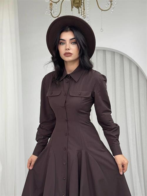Feris Button Detailed Dress