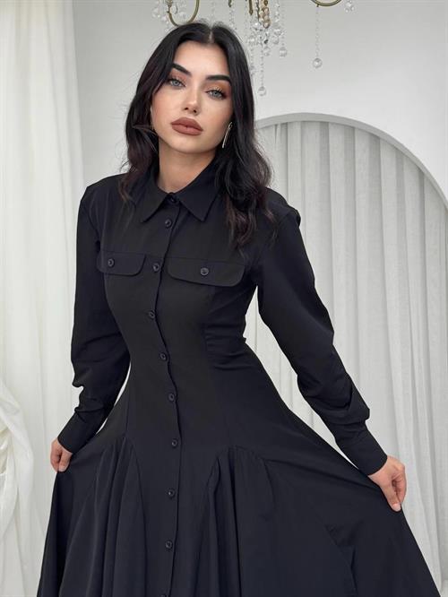Feris Button Detailed Dress