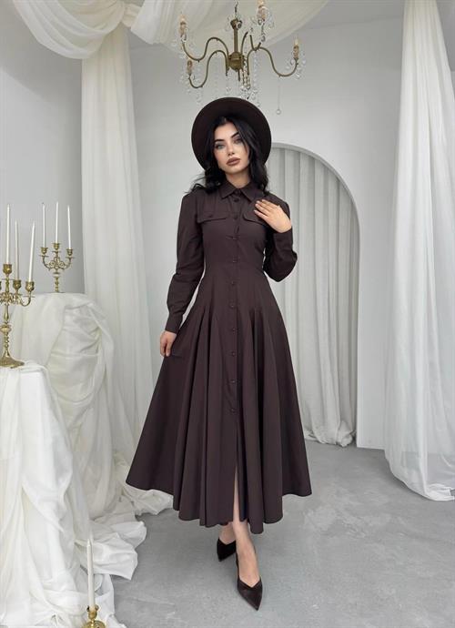Feris Button Detailed Dress