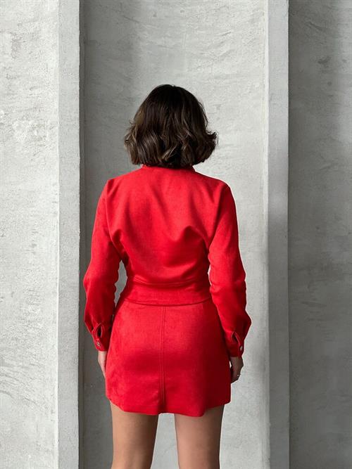 Wholesale Coat with Zipper - Red