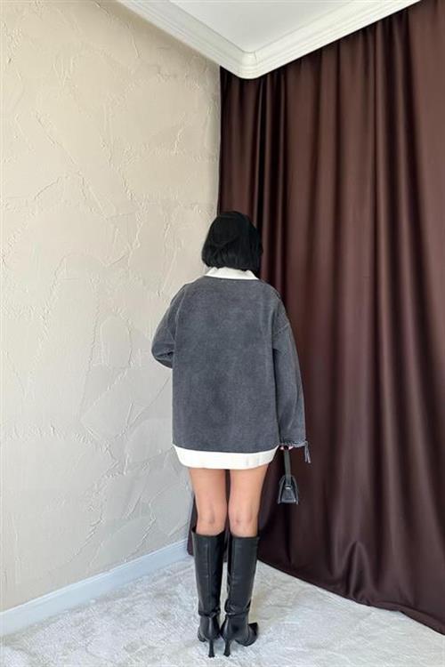 Wholesale Black Denim Knit Cardigan