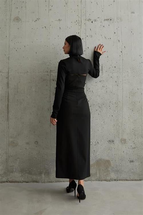 Toptan Siyah Göğüs Kuplu Elbise