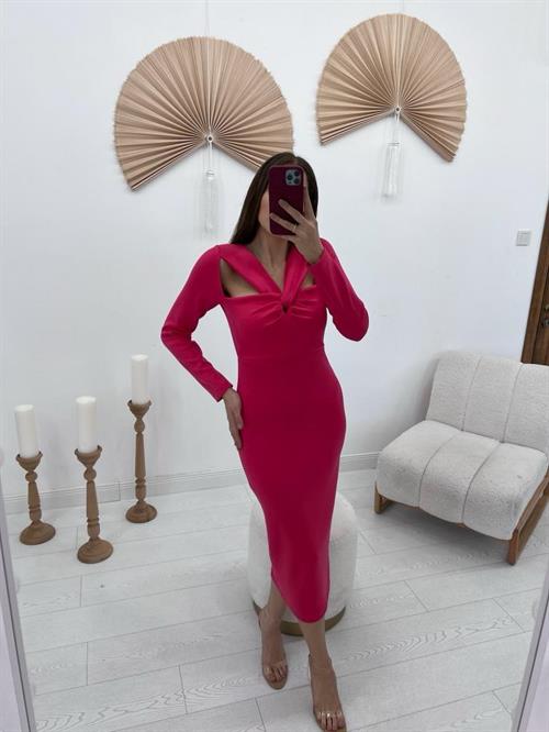 Wholesale Fuchsia Chest-Hugging Dress