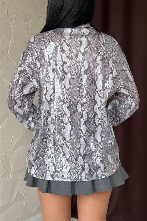 Wholesale Gray Shimmery Shirt