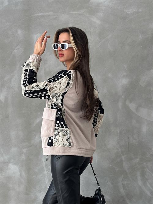 Wholesale Jacket with Grain Detail - Stone