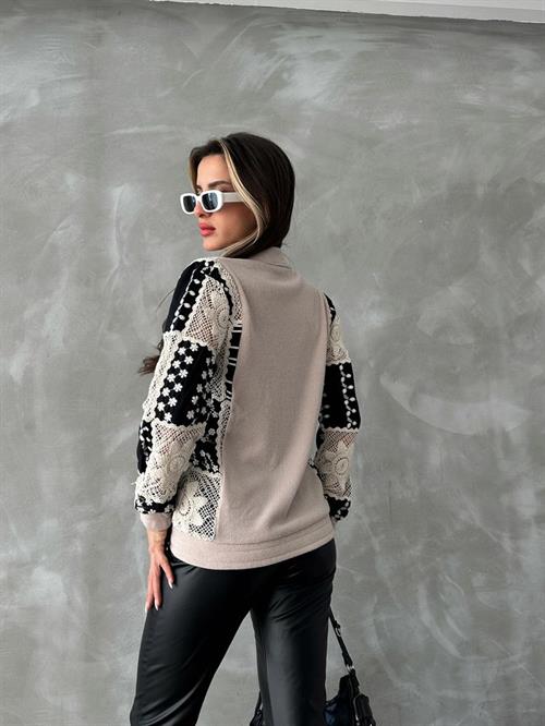 Wholesale Jacket with Grain Detail - Stone