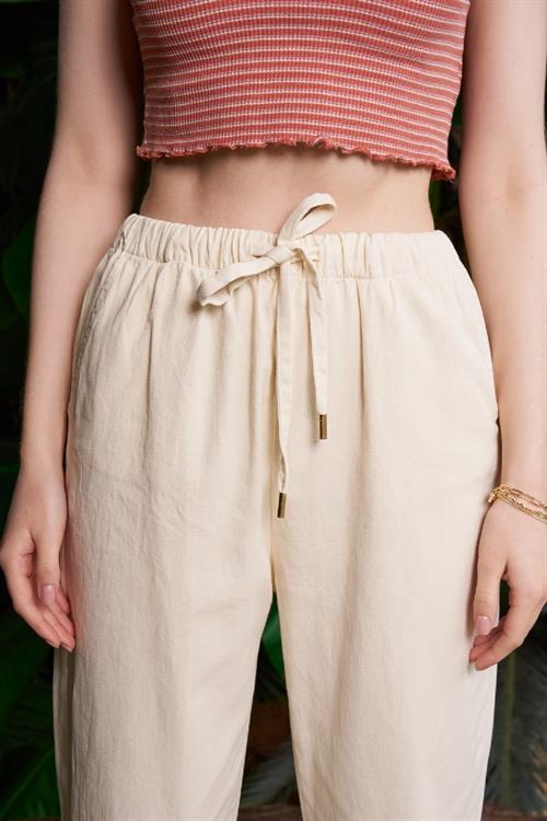 Carrot Linen Pants Hs703-74-(S-Xl)