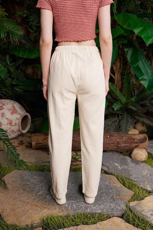 Carrot Linen Pants Hs703-74-(S-Xl)