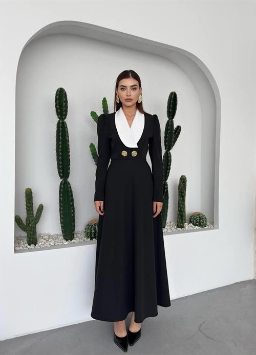 Heram Shawl Collar Dress