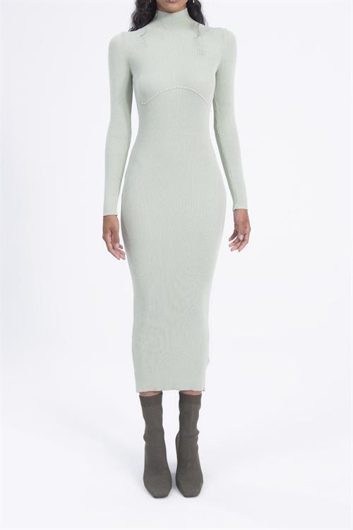 High neck knitted pencil dress