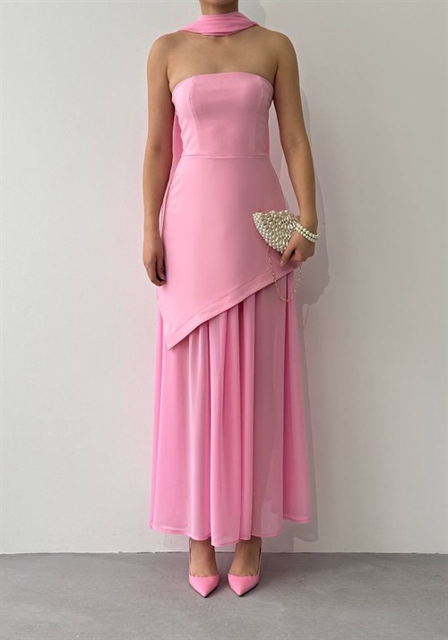Hulos Dress with Shawl Detail