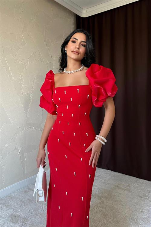 Wholesale Red Embellished Dress