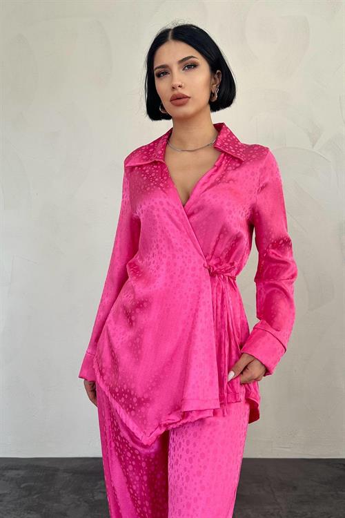 Wholesale Jacquard Knit Suit - Pink