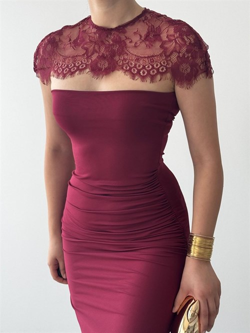 Jecan Shoulder Cape Detail Dress