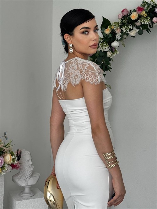Jecan Shoulder Cape Detail Dress