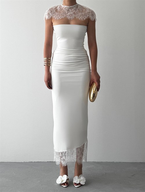 Jecan Shoulder Cape Detail Dress