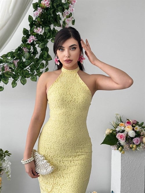 Jons Neck Tie Midi Dress