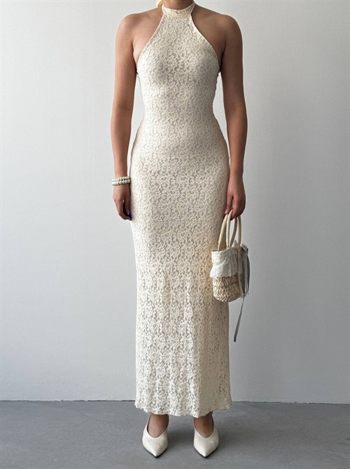 Jons Neck Tie Midi Dress