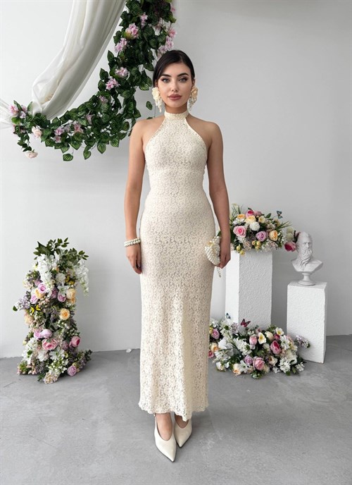 Jons Neck Tie Midi Dress