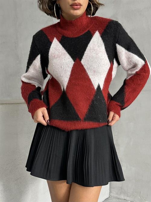 K- Knitwear Wholesale Sweater - Burgundy