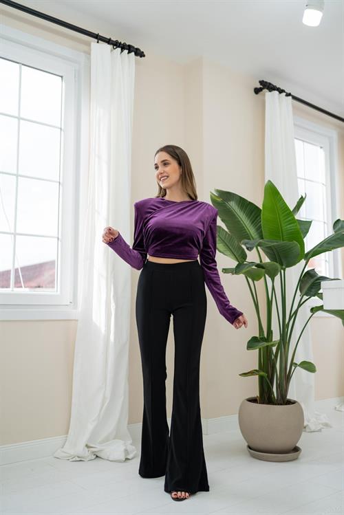 Wholesale Velvet Blouse - Purple