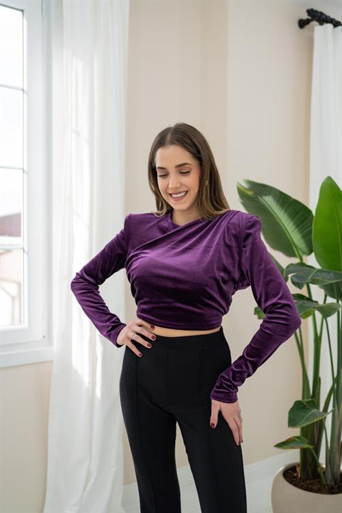 Wholesale Velvet Blouse - Purple