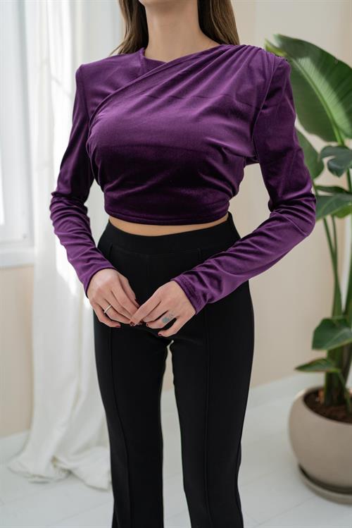 Wholesale Velvet Blouse - Purple
