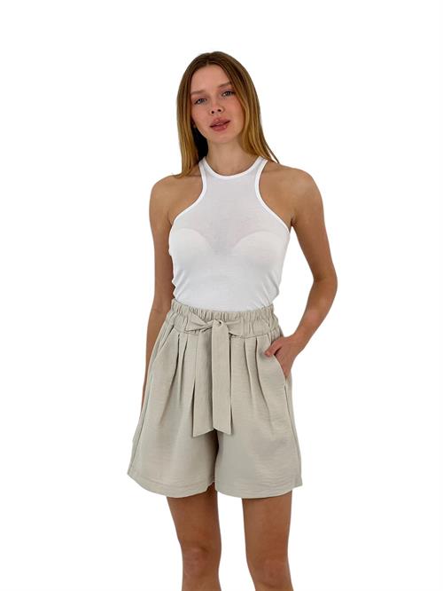 Womens Belted High Waist Shorts