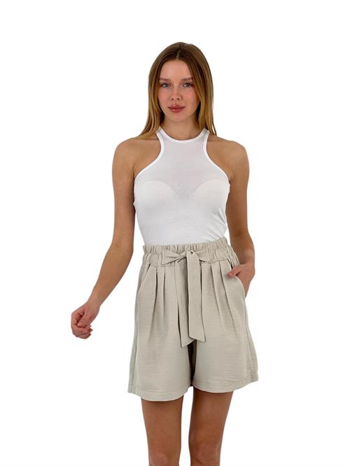 Womens Belted High Waist Shorts
