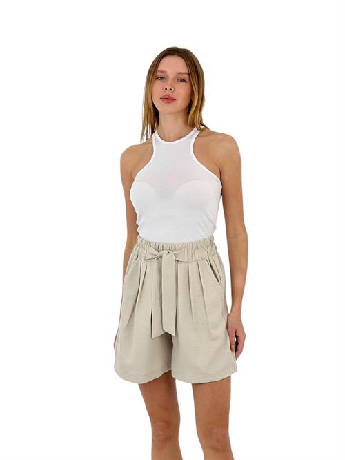 Womens Belted High Waist Shorts