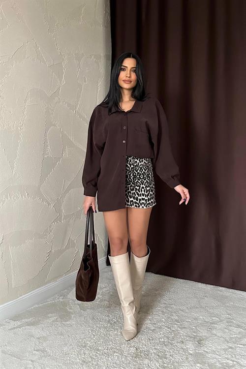 Wholesale Brown Loose Shirt