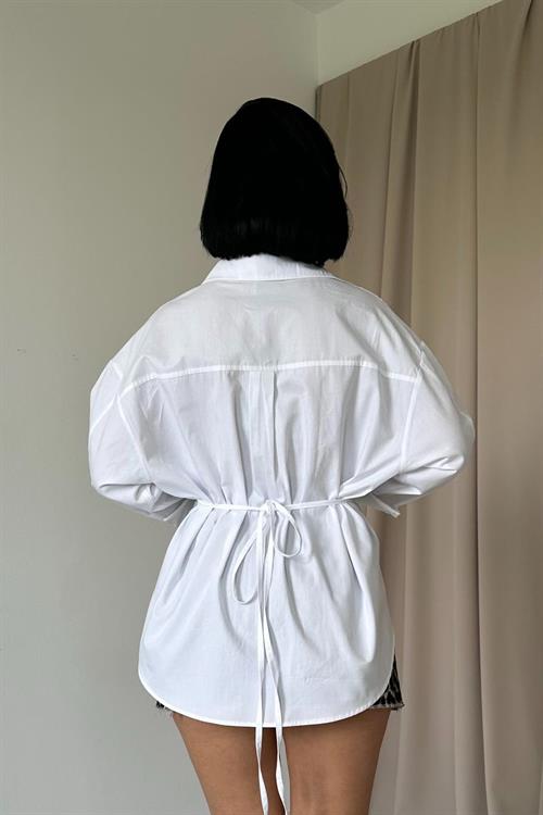 Wholesale White Pleated Shirt