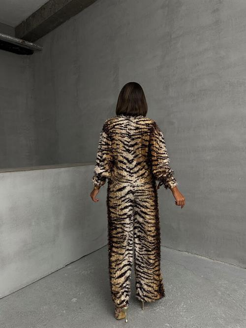 Wholesale Pants with Tiger Pattern - Coffee Zeb.