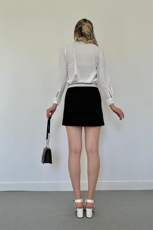 Wholesale Black Belted Mini Skirt