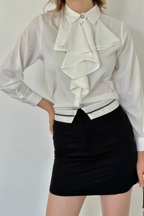 Wholesale Black Belted Mini Skirt