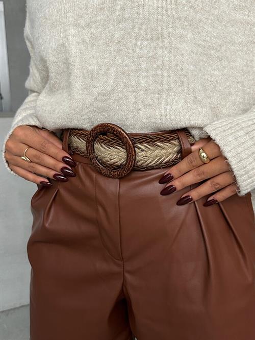 Leather Wholesale Shorts with Belt - Tan