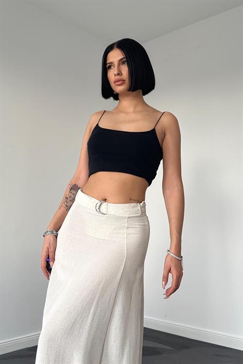 Wholesale Belted Skirt - Beige