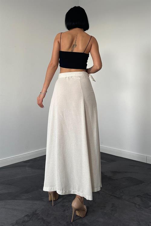 Wholesale Belted Skirt - Beige