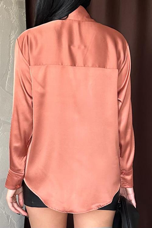 Wholesale Brick Satin Shirt