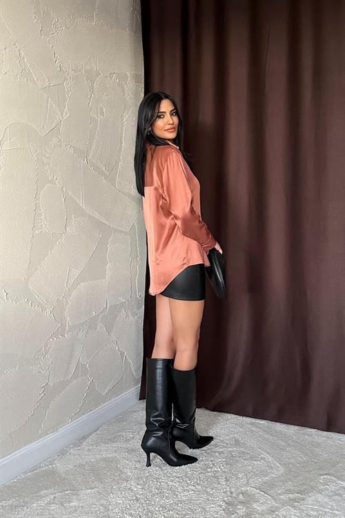 Wholesale Brick Satin Shirt