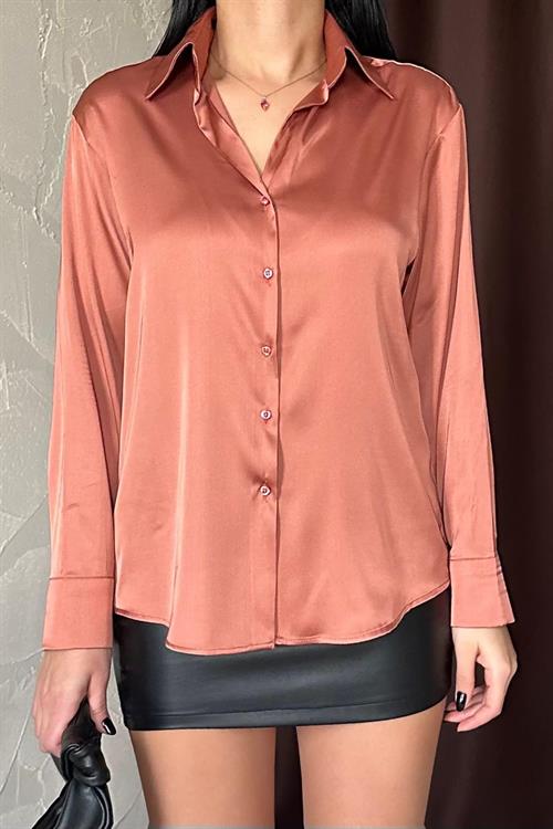 Wholesale Brick Satin Shirt