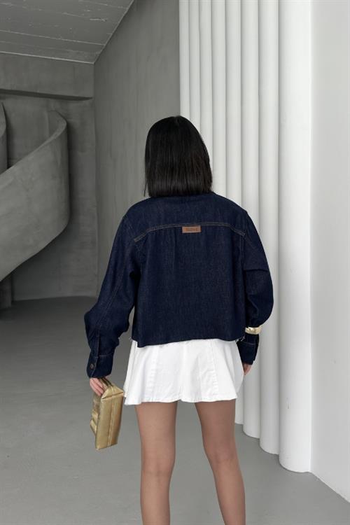 Kısa Cepli Kot Ceket 6082-17-(S-XL)