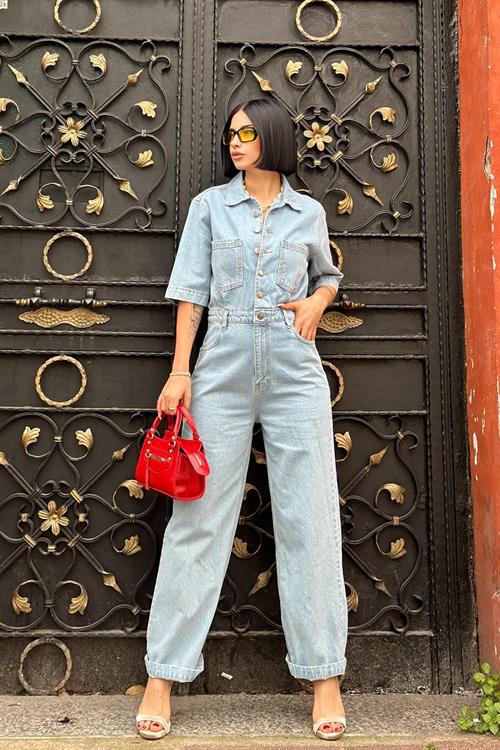 Wholesale Denim Jumpsuit - Blue