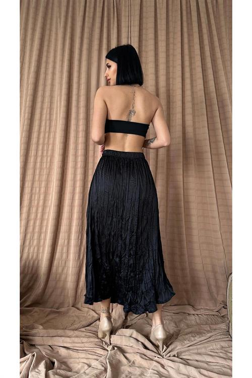 Wholesale Black Elastic Waist Skirt