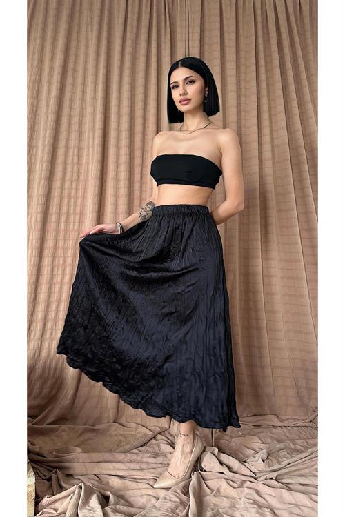 Wholesale Black Elastic Waist Skirt