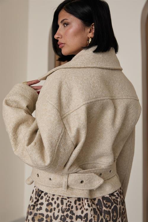 Wholesale Eyelet Cachet Coat - Beige