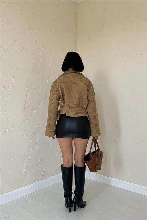 Wholesale Eyelet Cachet Coat - Camel