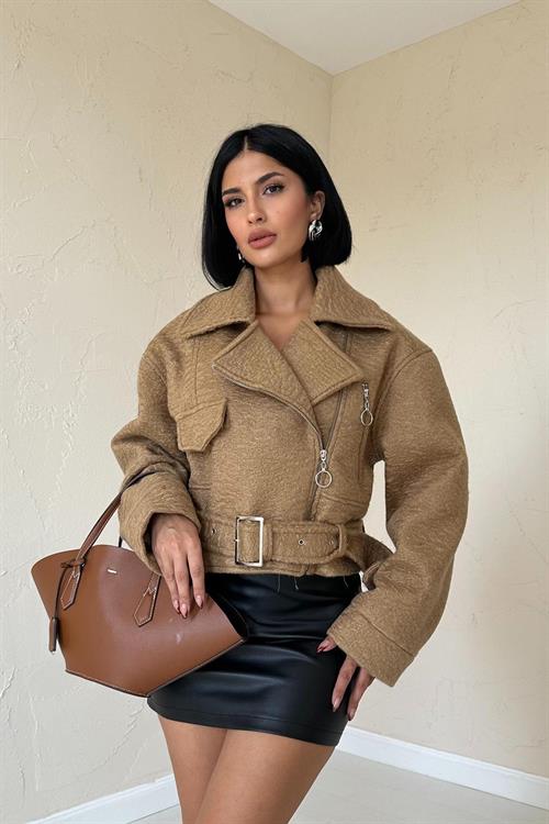 Wholesale Eyelet Cachet Coat - Camel