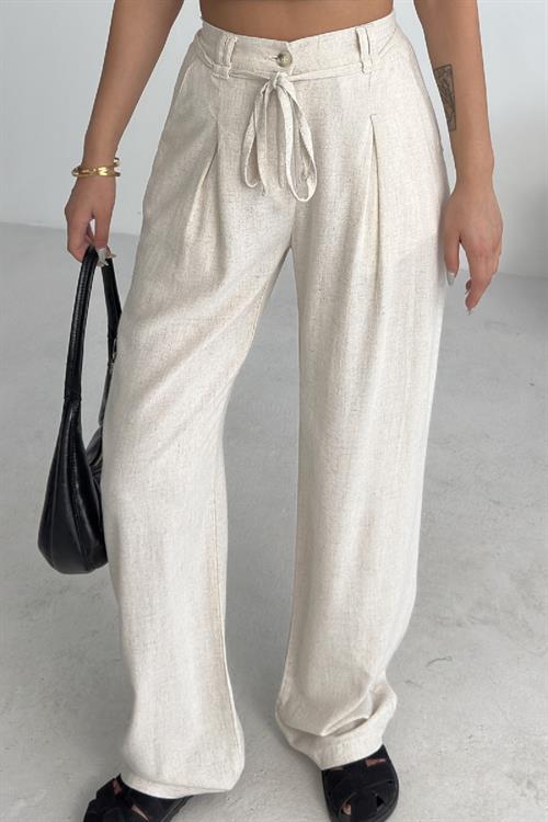 Lastikli Keten Pantolon HS707-80-(S-XL)