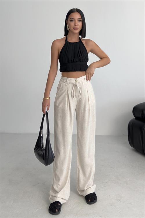 Lastikli Keten Pantolon HS707-80-(S-XL)